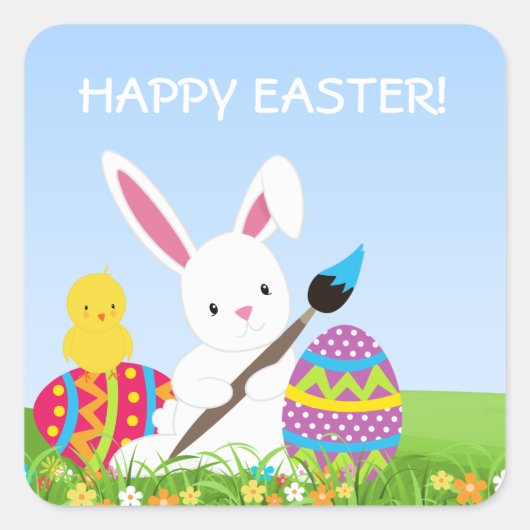 Sweet Bunny Paint Oaster Eggs Stickers (Vorderseite)