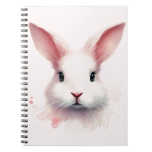 Sweet Bunny : Pastel Pink Spiral Notebook Notizblock (Vorderseite)