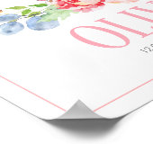 Sweet Bunny Rabbit | Custom New Baby Birth Print Poster (Ecke)