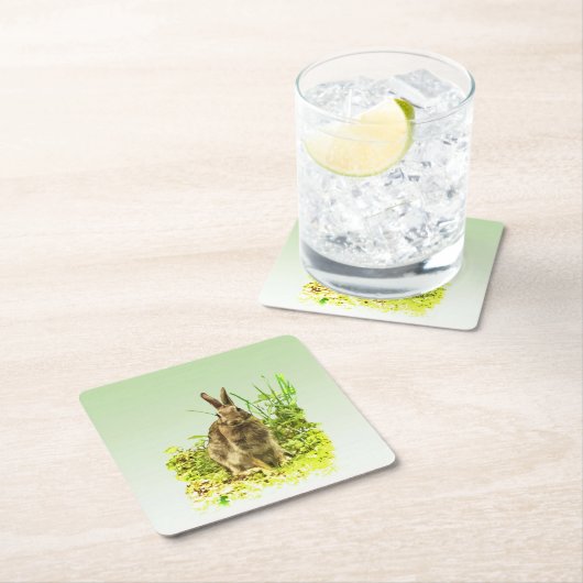 Sweet Bunny Rabbit in Grass Paper Untersetzer (Vor Ort)