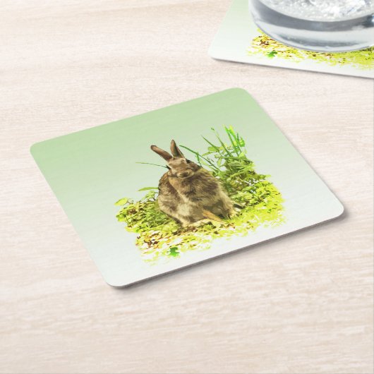 Sweet Bunny Rabbit in Grass Paper Untersetzer (angewinkelt)