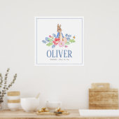Sweet Bunny Rabbit | Individuelle Name New Baby Bi Poster (Küche)