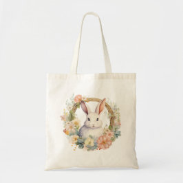 Sweet Bunny Rabbit mit Frühlingsblumen Tragetasche
