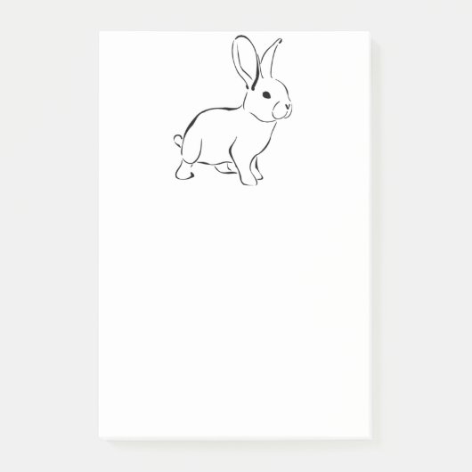 Sweet Bunny Rabbit Niedlich Nature Cartoon Art Post-it Klebezettel (Vorderseite)