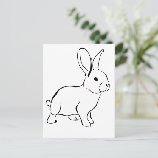 Sweet Bunny Rabbit, Niedlicher Frühling oder Oster Postkarte (Stehend Vorderseite)
