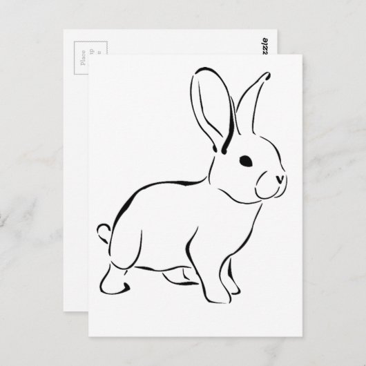 Sweet Bunny Rabbit, Niedlicher Frühling oder Oster Postkarte (Vorne/Hinten)