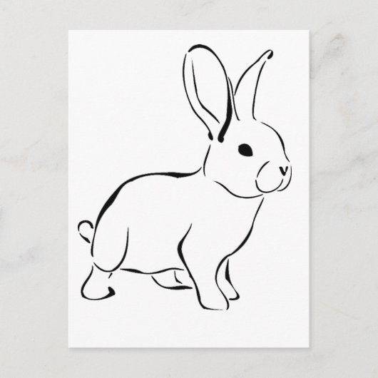 Sweet Bunny Rabbit, Niedlicher Frühling oder Oster Postkarte (Vorderseite)