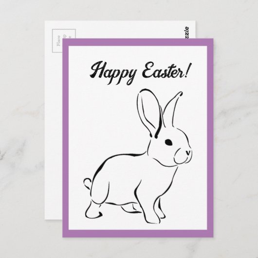Sweet Bunny Rabbit, Niedlicher Frühling oder Oster Postkarte (Vorne/Hinten)