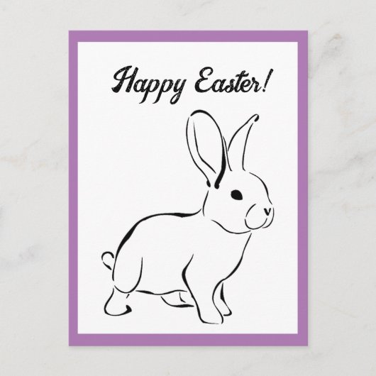 Sweet Bunny Rabbit, Niedlicher Frühling oder Oster Postkarte (Vorderseite)