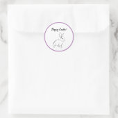 Sweet Bunny Rabbit, Niedlicher Frühling oder Oster Runder Aufkleber (Tasche)