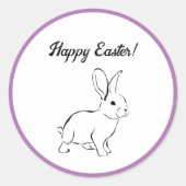 Sweet Bunny Rabbit, Niedlicher Frühling oder Oster Runder Aufkleber (Vorderseite)