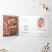 Sweet Bunny "Shining Among Stars" Funeral Program Dreifach-gefaltete Programmkarte (Innenseite)