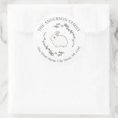 Sweet Bunny Simple Wreath Oster Rücksendeadresse Runder Aufkleber (Tasche)