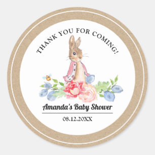 Sweet Bunny Vielen Dank Baby Dusche Gefallen Stick Runder Aufkleber