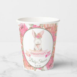Sweet Bunny Watercolor Blume Kinderdusche Pappbecher