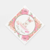 Sweet Bunny Watercolor Blume Kinderdusche Serviette (Ecke)