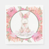 Sweet Bunny Watercolor Blume Kinderdusche Serviette (Vorderseite)