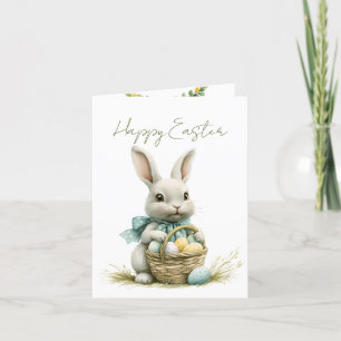 Sweet Bunny Watercolor Blumenoster Feiertagskarte