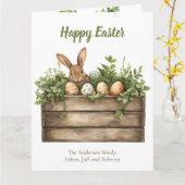 Sweet Bunny Watercolor Pflanze Eier Ostern Karte (Gelbe Blume)