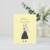 Sweet Bunny Willkommen Neue Babykarte (Stehend Vorderseite)