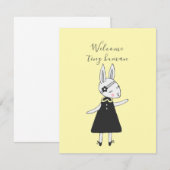 Sweet Bunny Willkommen Neue Babykarte (Vorne/Hinten)