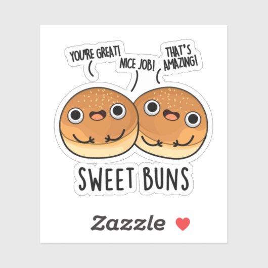 Sweet Buns Funny Baking Puff Aufkleber (Blatt)