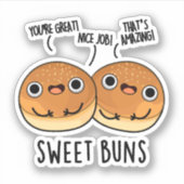 Sweet Buns Funny Baking Puff Aufkleber (Vorderseite)