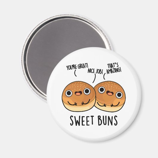 Sweet Buns Funny Baking Puff Magnet (Vorderseite/Rückseite)