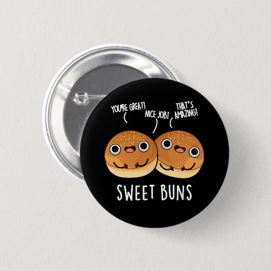 Sweet Buns Funny Baking Puppe Dark BG Button (Vorne & Hinten)