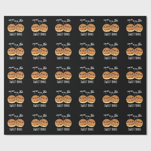 Sweet Buns Funny Baking Puppe Dark BG Geschenkpapier (Flach)