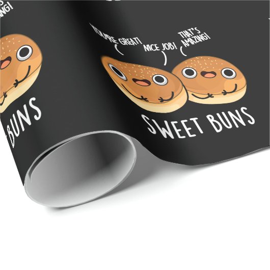 Sweet Buns Funny Baking Puppe Dark BG Geschenkpapier (Rolleneckpunkt)
