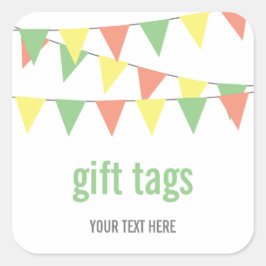 Sweet Bunting (Geschenkartikel, Duschen und Gastge Quadratischer Aufkleber
