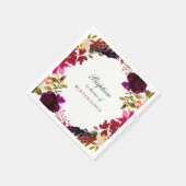 Sweet Burgundy Lila Blumenschurke Taufe Serviette (Ecke)