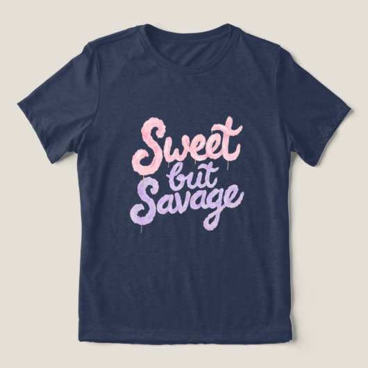 Sweet But Savage Street Style Cotton Candy Graphic Tri-Blend Shirt (Design Vorderseite)