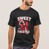Sweet But Twisted Candy Cane Christmas Xmas Adult  T-Shirt (Vorderseite)