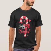 Sweet But Twisted Candy Cane Christmas Xmas Adult  T-Shirt (Vorderseite)