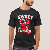 Sweet But Twisted Candy Cane Christmas Xmas Adult T-Shirt (Vorderseite)