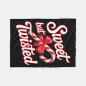 Sweet But Twisted Candy Cane Funny Christmas Fleecedecke (Vorderseite (Horizontal))