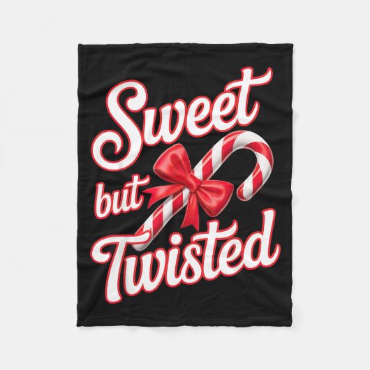 Sweet But Twisted Candy Cane Funny Christmas  Fleecedecke (Vorderseite)
