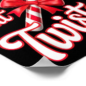 Sweet But Twisted Candy Cane Funny Christmas  Poster (Ecke)