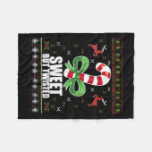 Sweet But Twisted Funny Candy Cane Ugly Christmas Fleecedecke (Vorderseite (Horizontal))