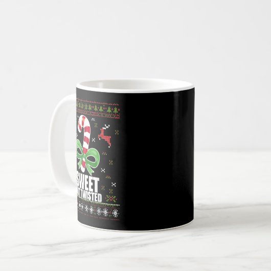 Sweet But Twisted Funny Candy Cane Ugly Christmas  Kaffeetasse (Vorderseite Links)