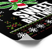 Sweet But Twisted Funny Candy Cane Ugly Christmas Poster (Ecke)