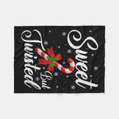 Sweet But Twisted Funny Christmas Candy Cane Premi Fleecedecke (Vorderseite (Horizontal))