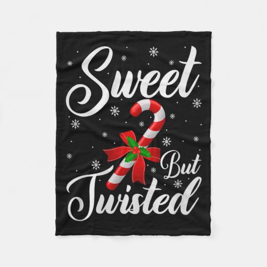 Sweet But Twisted Funny Christmas Candy Cane Premi Fleecedecke (Vorderseite)