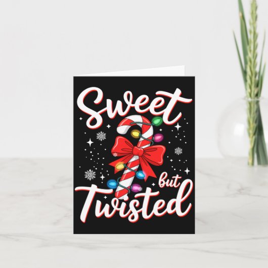 Sweet But Twisted Funny Christmas Candy Cane Xmas Karte (Vorderseite)