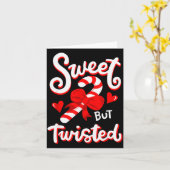 Sweet But Twisted Funny Christmas Candy Cane Xmas Karte (Gelbe Blume)
