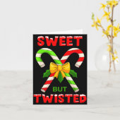 Sweet But Twisted Funny Christmas Candy Cane Xmas Karte (Gelbe Blume)