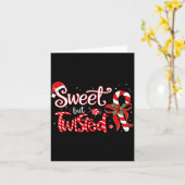 Sweet But Twisted Funny Christmas Candy Cane Xmas Karte (Gelbe Blume)