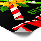 Sweet But Twisted Funny Christmas Candy Cane Xmas Poster (Ecke)